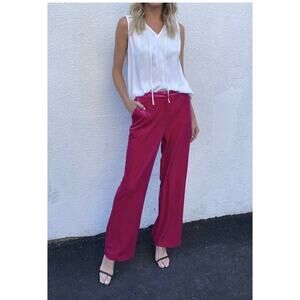 Six Fifty Kendall Velour Pants in Raspberry XS NWT